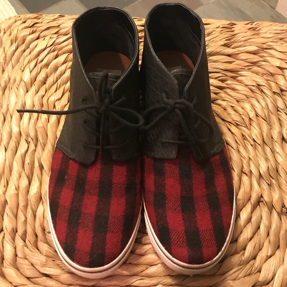 Dolce Vita Red/Black Plaid Sneakers